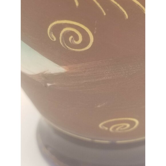 Japanese 1940's Satsuma Ware Vase w Handles Moriage Cobalt Blue Gold Gilt - Picture 9 of 10